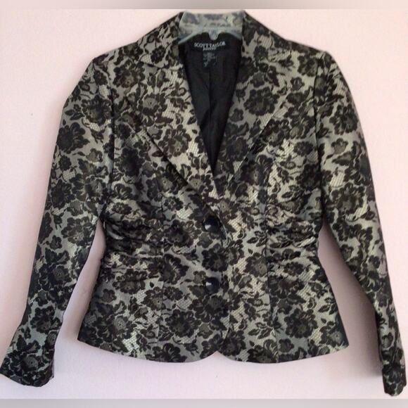Scott Taylor Jackets & Blazers - Scott Taylor Petite black lace tan two Blazer with Pockets size petite small